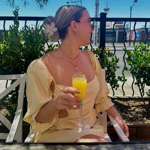 Open Back Mini Dress Pale Yellow